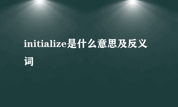 initialize是什么意思及反义词