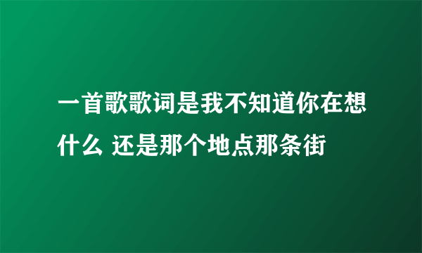 一首歌歌词是我不知道你在想什么 还是那个地点那条街