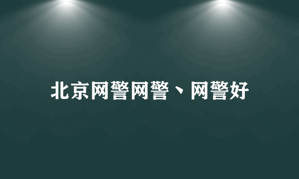 北京网警网警丶网警好