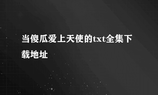 当傻瓜爱上天使的txt全集下载地址