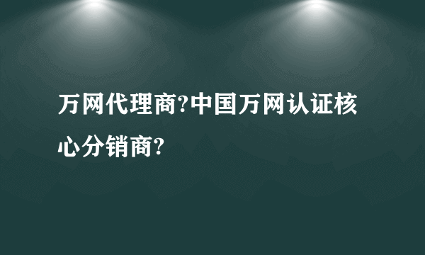 万网代理商?中国万网认证核心分销商?