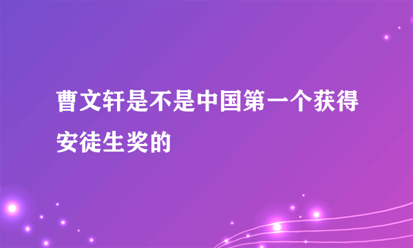 曹文轩是不是中国第一个获得安徒生奖的