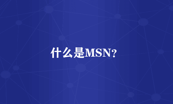 什么是MSN？