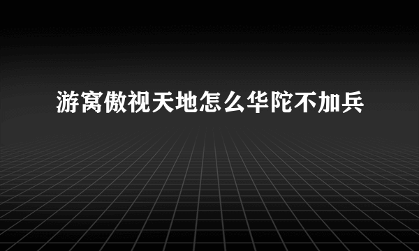 游窝傲视天地怎么华陀不加兵