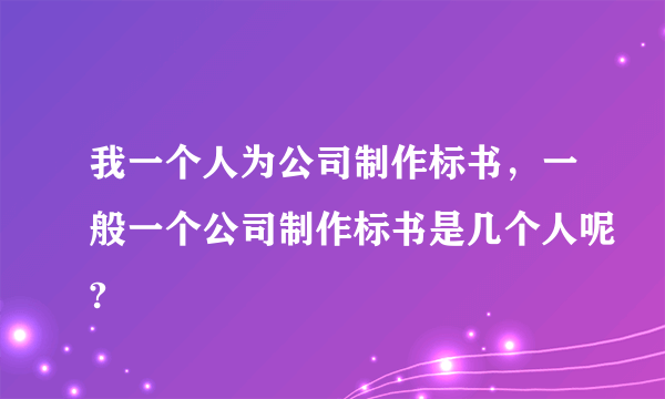 我一个人为公司制作标书，一般一个公司制作标书是几个人呢?