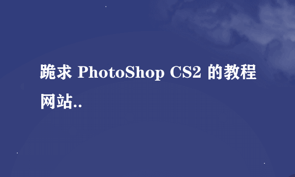跪求 PhotoShop CS2 的教程网站..