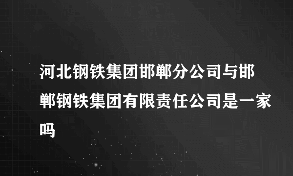 河北钢铁集团邯郸分公司与邯郸钢铁集团有限责任公司是一家吗