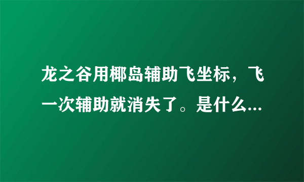 龙之谷用椰岛辅助飞坐标，飞一次辅助就消失了。是什么情况？求大神