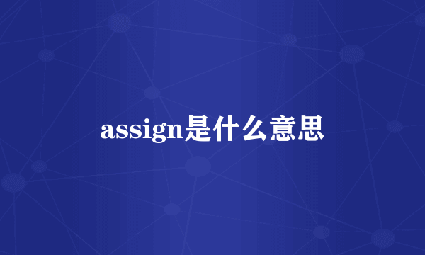 assign是什么意思