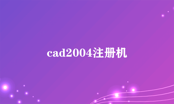 cad2004注册机