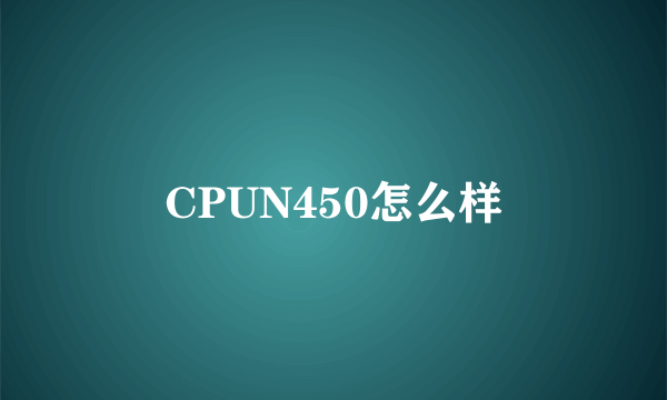 CPUN450怎么样