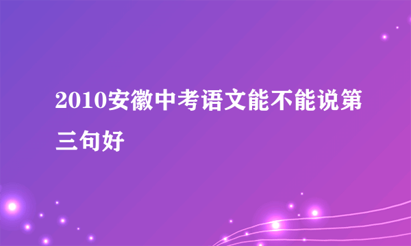 2010安徽中考语文能不能说第三句好