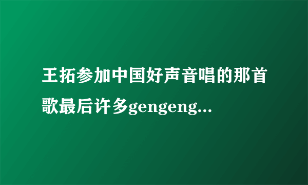 王拓参加中国好声音唱的那首歌最后许多gengengen的是来自那首歌?