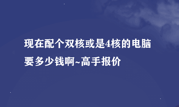 现在配个双核或是4核的电脑要多少钱啊~高手报价