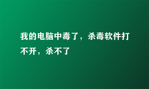 我的电脑中毒了，杀毒软件打不开，杀不了