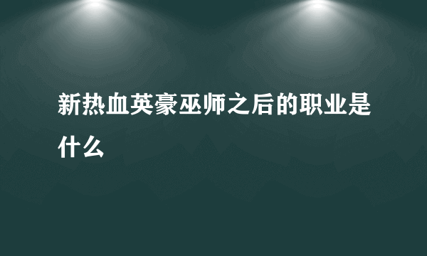 新热血英豪巫师之后的职业是什么