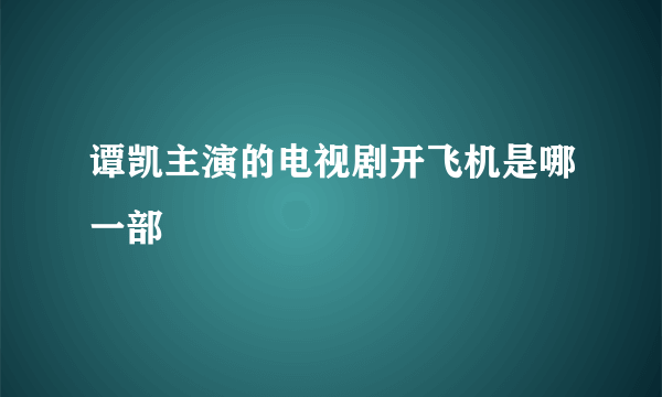 谭凯主演的电视剧开飞机是哪一部