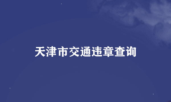 天津市交通违章查询