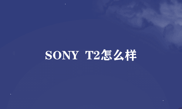 SONY  T2怎么样