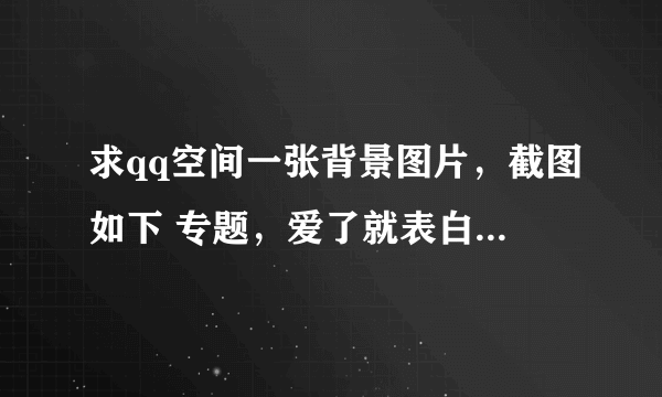 求qq空间一张背景图片，截图如下 专题，爱了就表白里面，回家那一张，男人拿着玫瑰送给在门口的妻