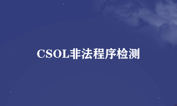 CSOL非法程序检测