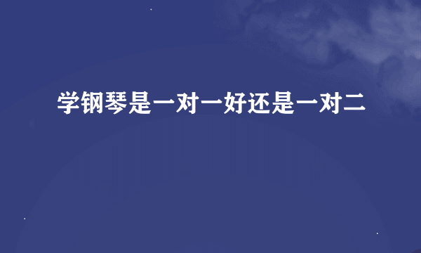 学钢琴是一对一好还是一对二