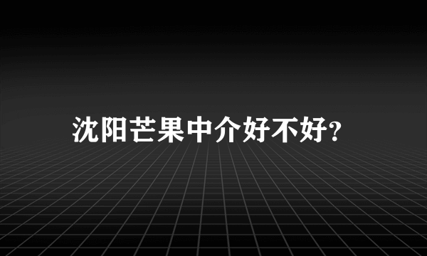 沈阳芒果中介好不好？