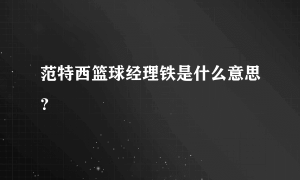 范特西篮球经理铁是什么意思？