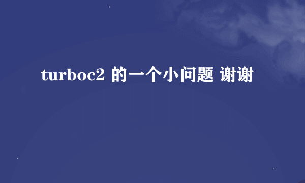 turboc2 的一个小问题 谢谢