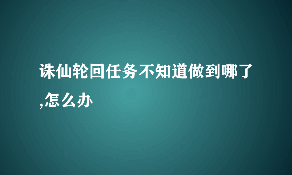 诛仙轮回任务不知道做到哪了,怎么办