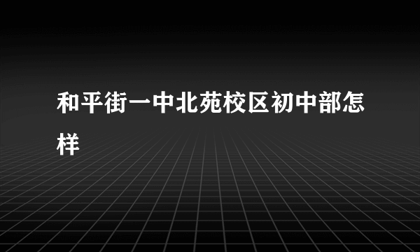 和平街一中北苑校区初中部怎样