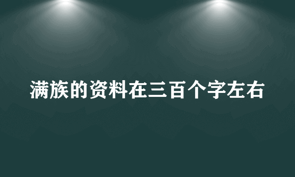 满族的资料在三百个字左右