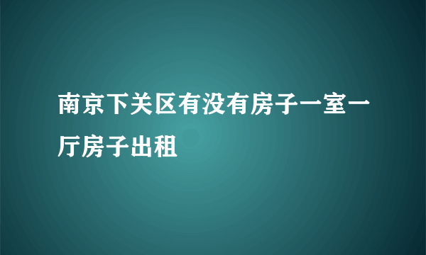 南京下关区有没有房子一室一厅房子出租