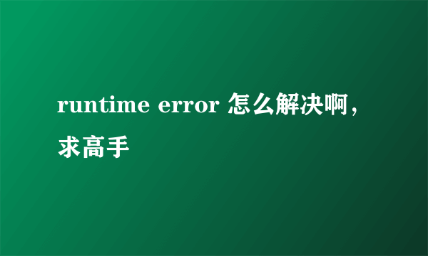 runtime error 怎么解决啊，求高手