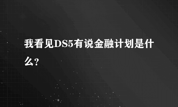 我看见DS5有说金融计划是什么？