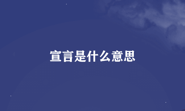 宣言是什么意思