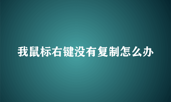 我鼠标右键没有复制怎么办