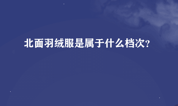 北面羽绒服是属于什么档次？