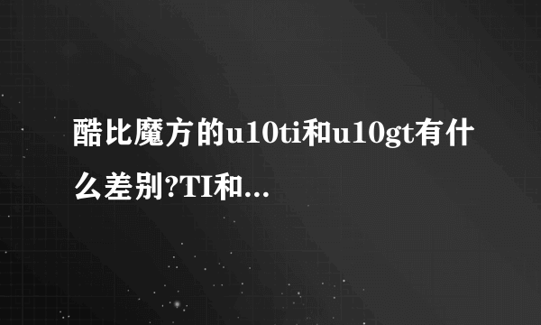 酷比魔方的u10ti和u10gt有什么差别?TI和GT是什么意思?