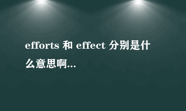 efforts 和 effect 分别是什么意思啊。有什么联系？