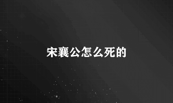 宋襄公怎么死的