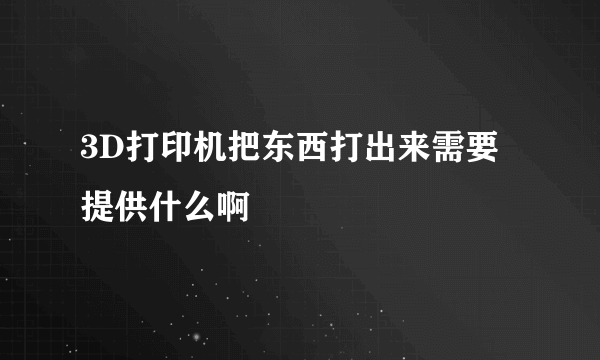 3D打印机把东西打出来需要提供什么啊