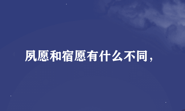 夙愿和宿愿有什么不同，