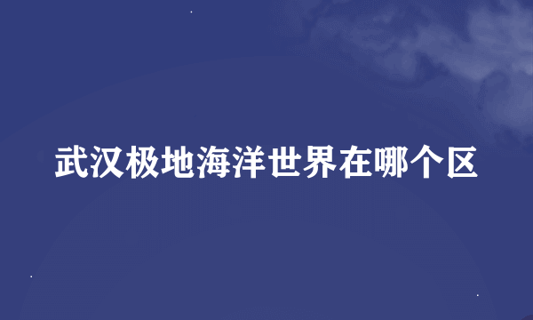 武汉极地海洋世界在哪个区