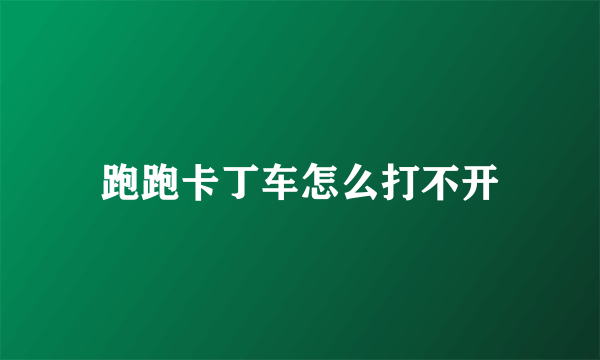 跑跑卡丁车怎么打不开