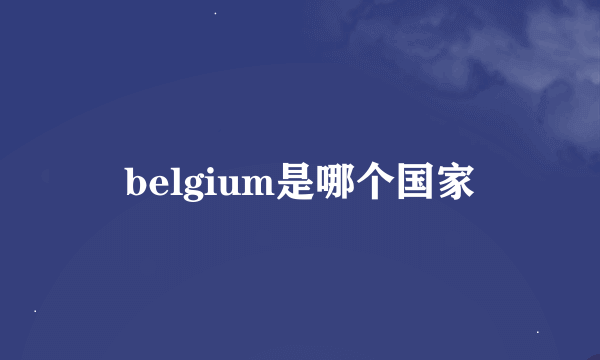 belgium是哪个国家