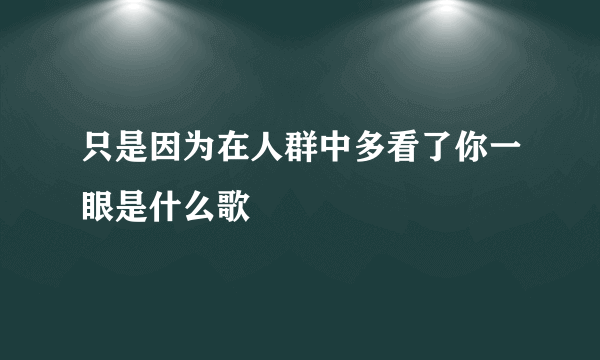 只是因为在人群中多看了你一眼是什么歌