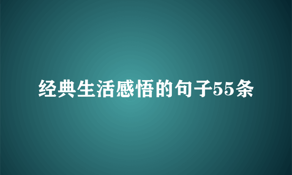 经典生活感悟的句子55条