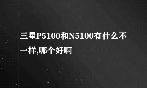 三星P5100和N5100有什么不一样,哪个好啊