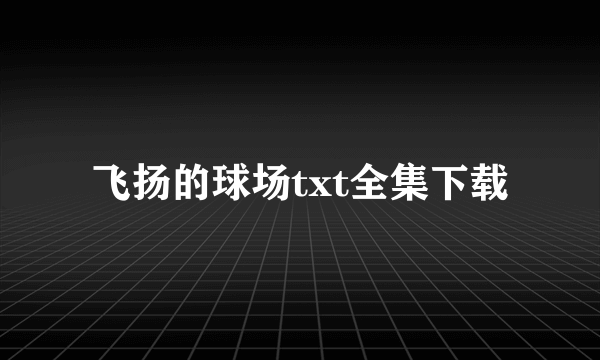 飞扬的球场txt全集下载